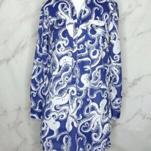 Lilly Pulitzer Captiva Tunic Bubbly Blue Octopus **Rare Find Print** Sz Large